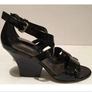 Franco Sarto Heels 7 Patent Leather Funky Chunky